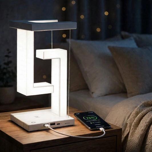 Levitating LED Lamp with Wireless & USB Charging