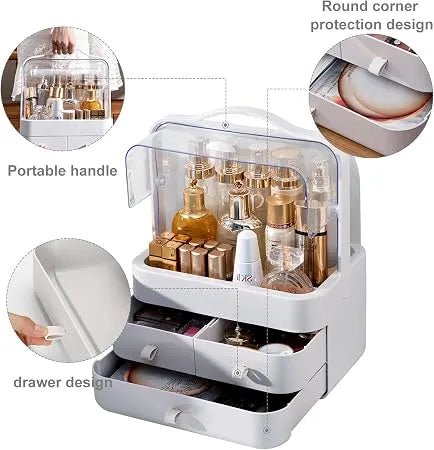 Makeup Organizer Box — Dustproof, Stylish & Spacious
