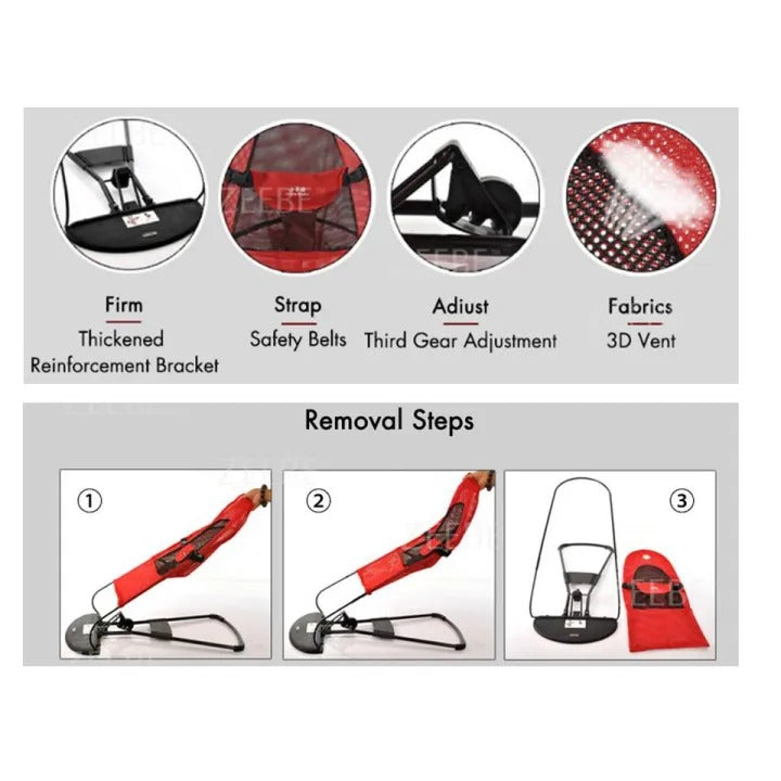 Foldable Baby Rocking Chair – Soft Safe for Newborn upto 3 years