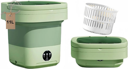 Portable Mini Folding Washing Machine 11L – Compact Washer for Baby Clothes, Travel & Small Spaces