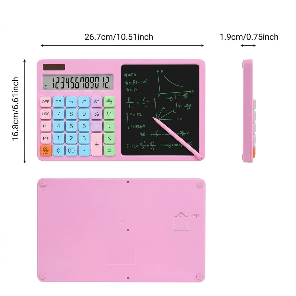 3-in-1 Calculator & LCD Writing Pad with Stylus