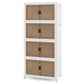 Foldable Transparent Storage Cabinet with Wheels & Magnetic Doors