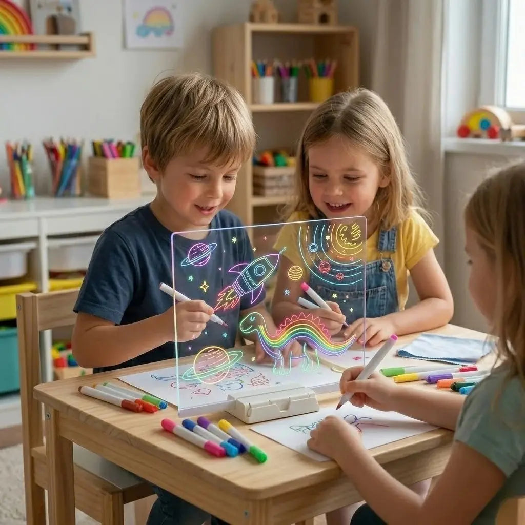 3D Magic Light Drawing Board for Kids – Tracing & Drawing Pad with 3D Glasses