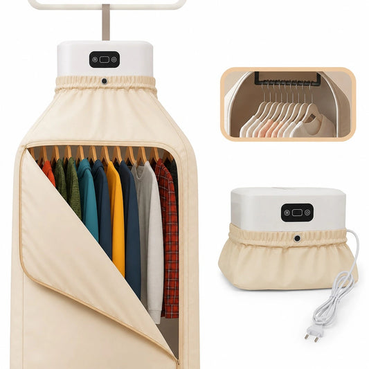 Smart Digital Portable Clothes Dryer with Drying Bag – Compact Folding Electric Dryer for Apartments, Dormitories & RVs (220–240V)