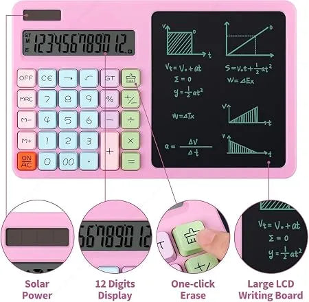 3-in-1 Calculator & LCD Writing Pad with Stylus