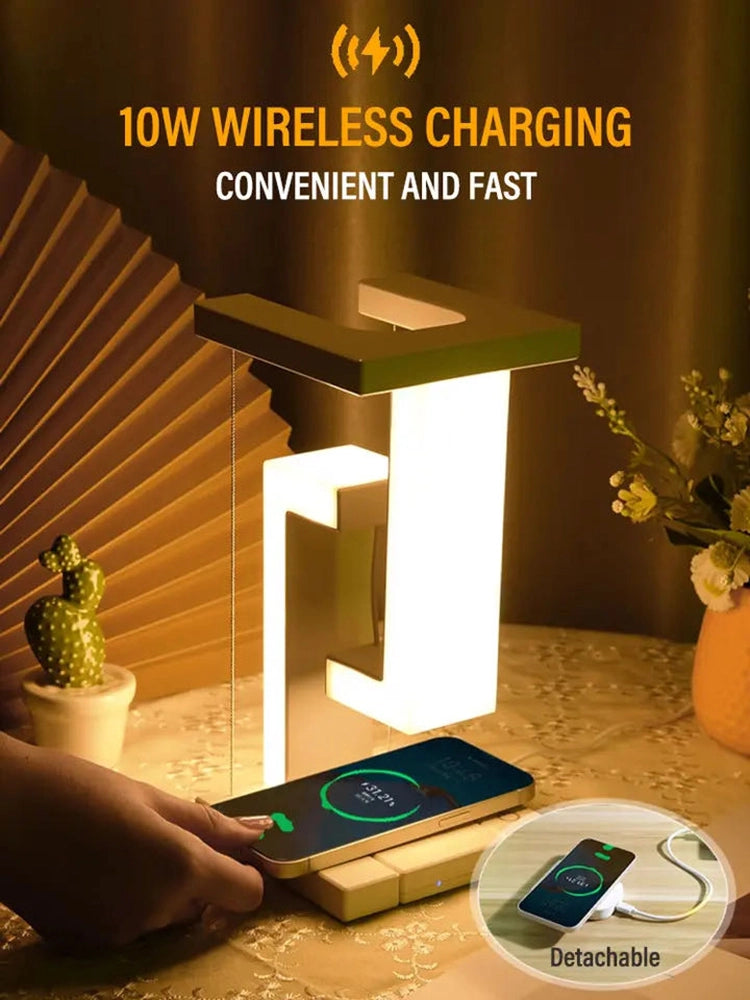 Levitating LED Lamp with Wireless & USB Charging