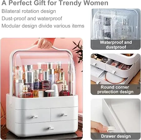 Makeup Organizer Box — Dustproof, Stylish & Spacious