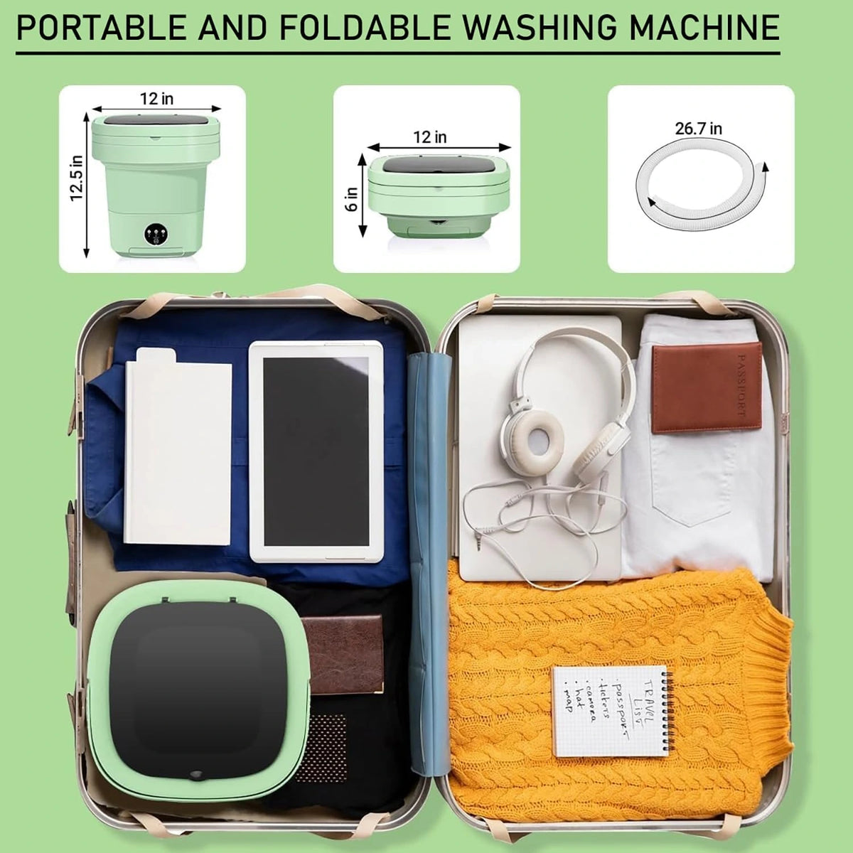 Mini Folding Machine Portable Mini Folding Washing Machine – Aurum Accessories