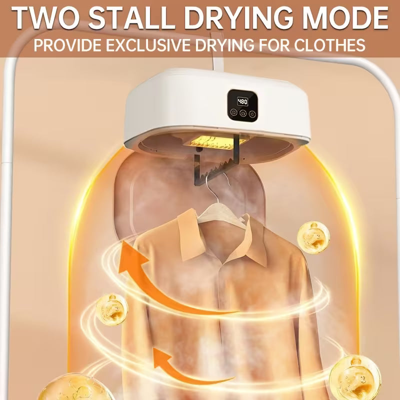 Smart Digital Portable Clothes Dryer with Drying Bag – Compact Folding Electric Dryer for Apartments, Dormitories & RVs (220–240V)