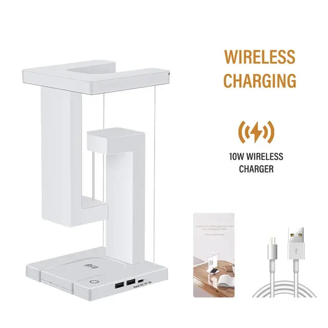 Levitating LED Lamp with Wireless & USB Charging