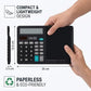 12-Digit Calculator & Magic Erasable Writing Tablet, 2-in-1 with Stylus, Solar & Battery Powered