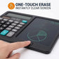 12-Digit Calculator & Magic Erasable Writing Tablet, 2-in-1 with Stylus, Solar & Battery Powered