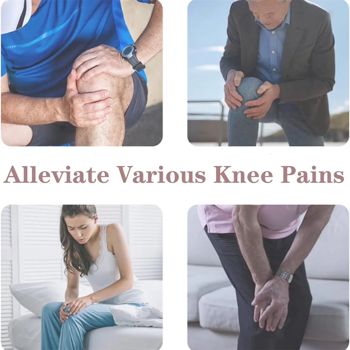 Electric Knee Massager with Heat | Vibration + Red Light Therapy | Rechargeable Cordless Pain Relief Device