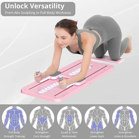 8-in-1 Foldable Pilates Reformer Board( Home Multiple Training Board)/Core, Strength & Flexibility Training
