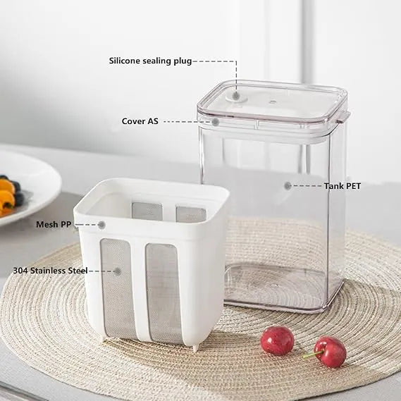 Greek Yogurt & Curd Maker – 1100ml Fine Mesh Strainer