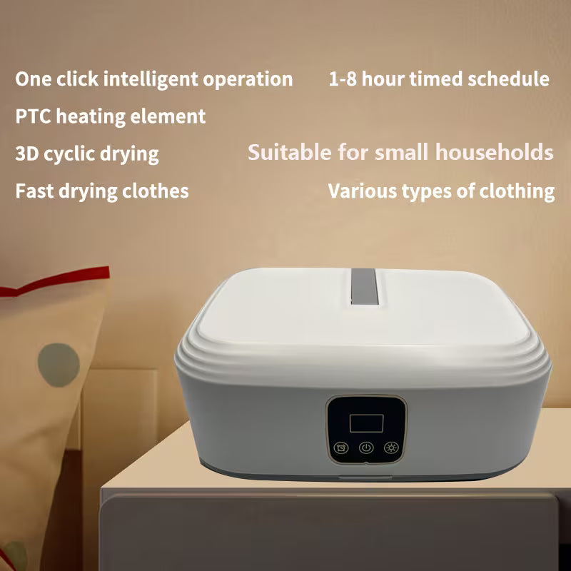 Smart Digital Portable Clothes Dryer with Drying Bag – Compact Folding Electric Dryer for Apartments, Dormitories & RVs (220–240V)