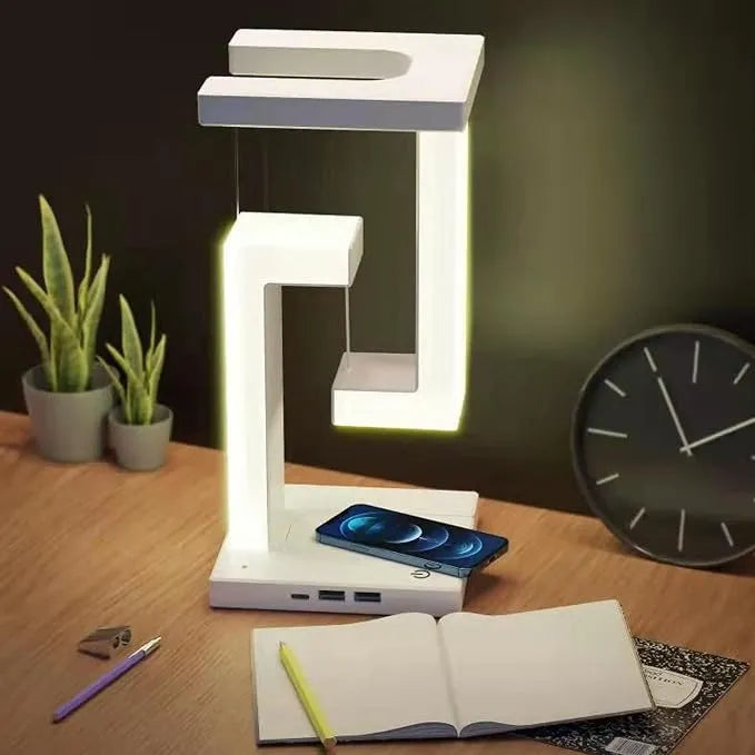Levitating LED Lamp with Wireless & USB Charging