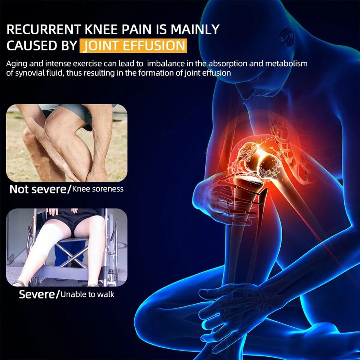 Electric Knee Massager with Heat | Vibration + Red Light Therapy | Rechargeable Cordless Pain Relief Device