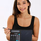 12-Digit Calculator & Magic Erasable Writing Tablet, 2-in-1 with Stylus, Solar & Battery Powered