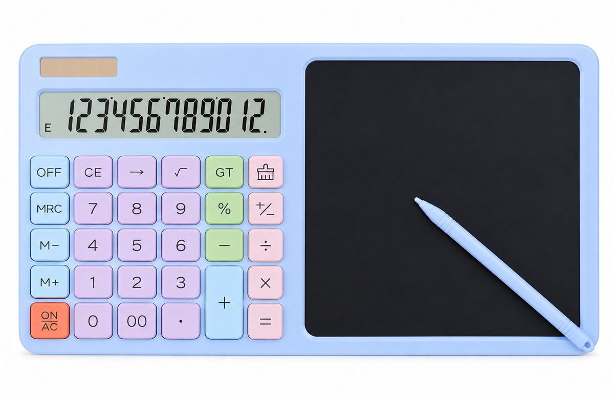 3-in-1 Calculator & LCD Writing Pad with Stylus