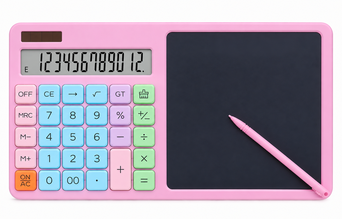 3-in-1 Calculator & LCD Writing Pad with Stylus