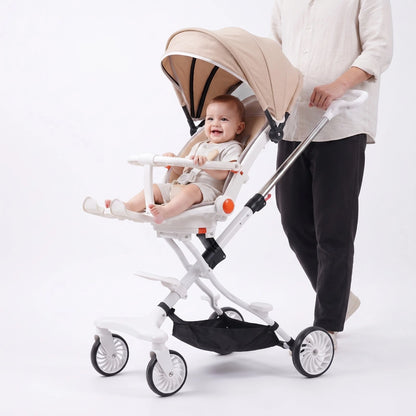 Baby Stroller – Smooth Glide, 360° Recline, Sun-Ready