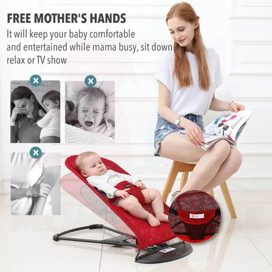 Foldable Baby Rocking Chair – Soft Safe for Newborn upto 3 years