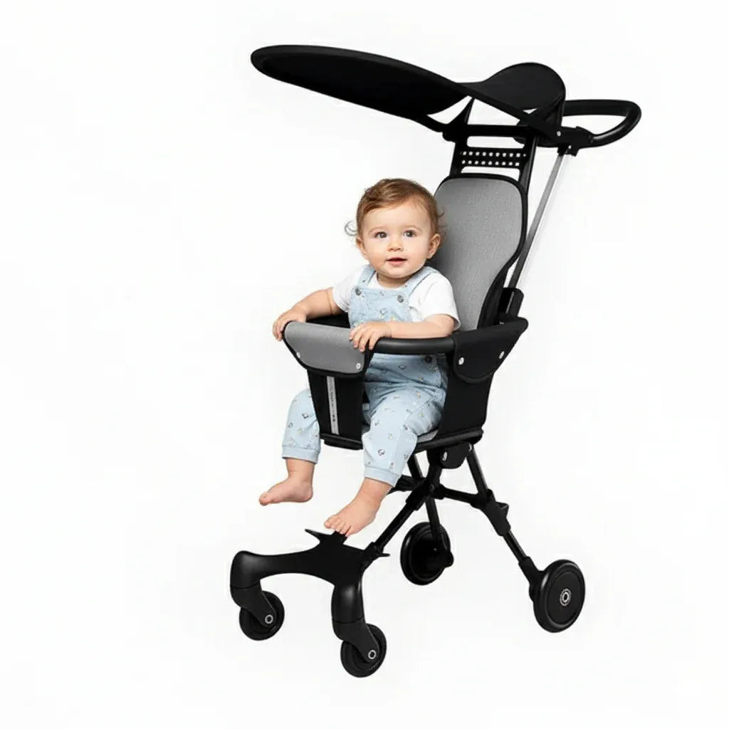 Premium Compact Baby Stroller – Foldable with Cushion & Sun Canopy