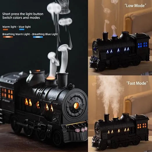Train Aroma Diffuser & Humidifier – 300ml Cool Mist Essential Oil Diffuser with Ambient Light