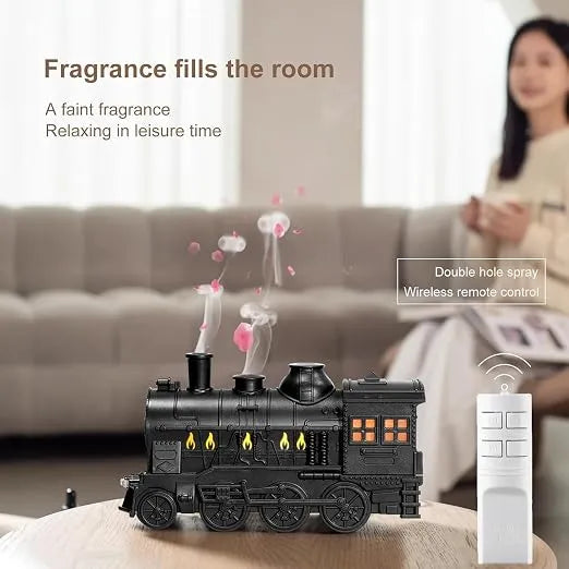Train Aroma Diffuser & Humidifier – 300ml Cool Mist Essential Oil Diffuser with Ambient Light