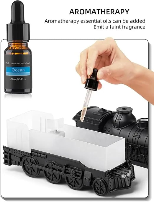 Train Aroma Diffuser & Humidifier – 300ml Cool Mist Essential Oil Diffuser with Ambient Light