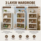 Foldable Transparent Storage Cabinet with Wheels & Magnetic Doors