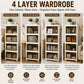 Foldable Transparent Storage Cabinet with Wheels & Magnetic Doors